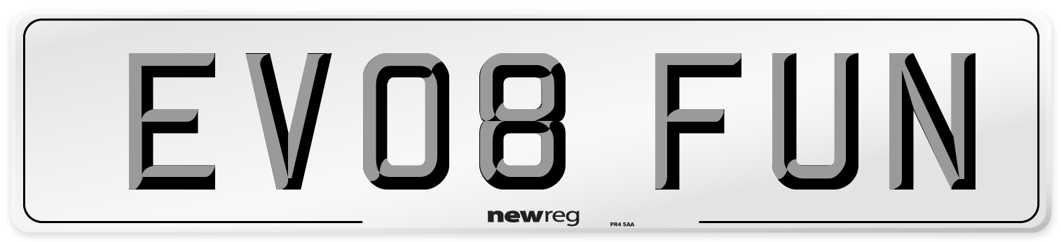 EV08 FUN Number Plate from New Reg